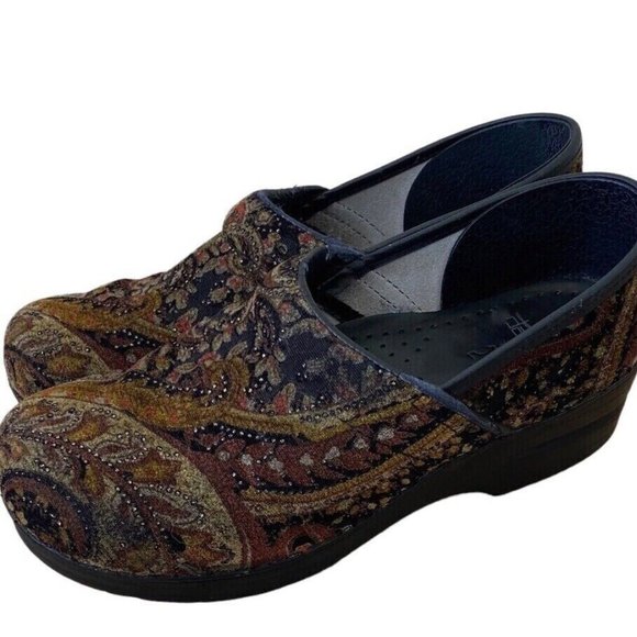 Dansko Shoes - Dansko Sz 41 US 10.5 / 11 Clogs Shoes Mules Tapestry Paisley Velvet Suede